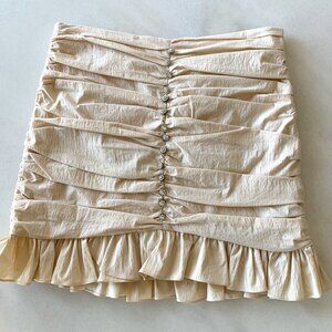 Zara Ruched Miniskirt with Rhinstone Buttons
